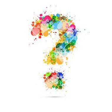 Abstract Vector Question Mark Colorful Symbol made from Splashes, Blots, Stains